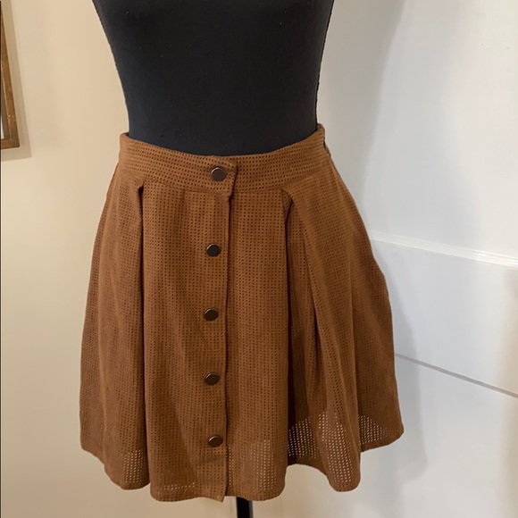 Zara Dresses & Skirts - Brown tan colored suede mini skirt S